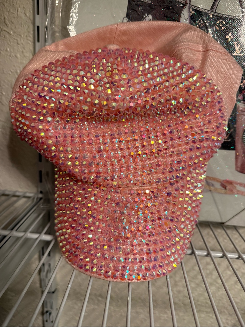 Pink Rhinestone Embellished Cap NEW